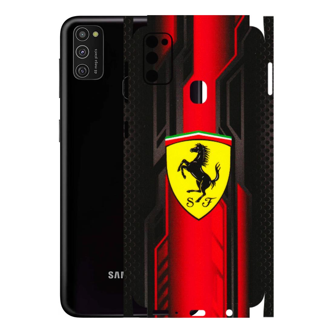 Samsung M/F/Note/Flip and C Phone Skins (All Models) - Black Ferrari Logo - 3D Embossed Finish (L-253) Samsung Galaxy M21