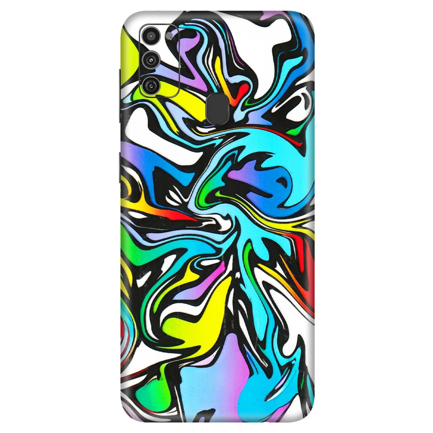 Samsung M/F/Note/Flip and C Phone Skins (All Models) - Abstract Colour Paints - 3D Embossed Finish (L-271) Samsung Galaxy M21