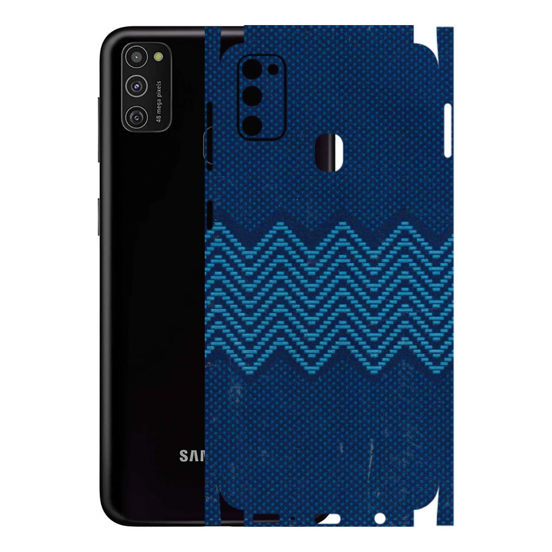 Samsung M/F/Note/Flip and C Phone Skins (All Models) - Blue Sober Waves - 3D Embossed Finish (L-306) Samsung Galaxy M21