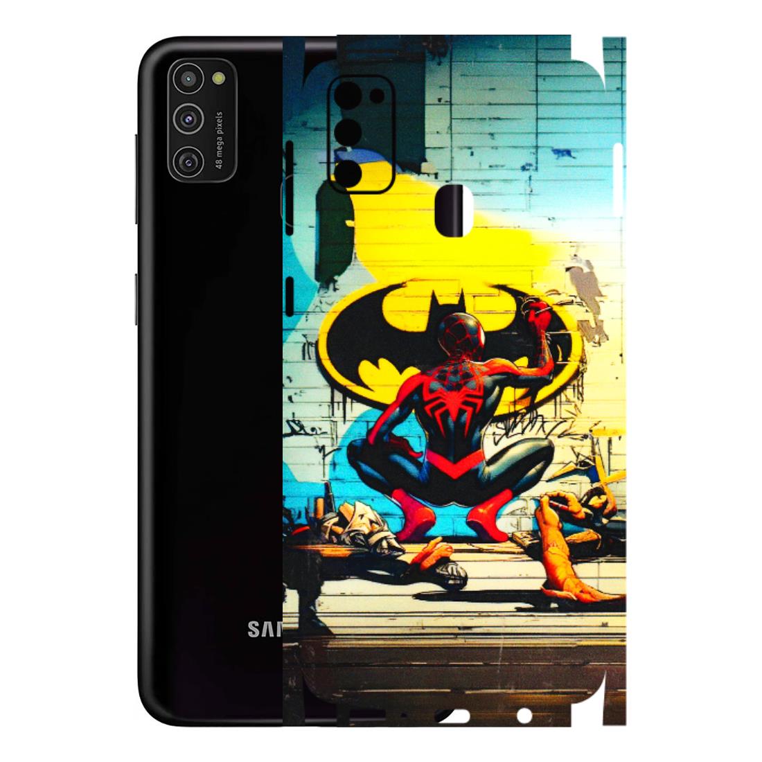 Samsung M/F/Note/Flip and C Phone Skins (All Models) - New Spiderman Bat Logo - 3D Embossed Finish (L-309) Samsung Galaxy M21