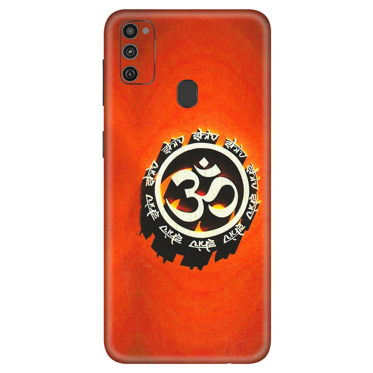 Samsung M/F/Note/Flip and C Phone Skins (All Models) - Aum Shiv Orange - 3D Embossed Finish (L-32) Samsung Galaxy M21