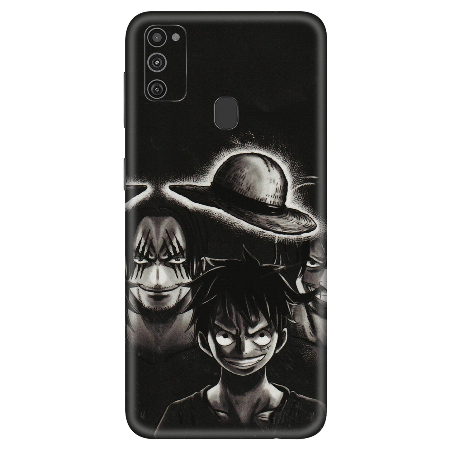 Samsung M/F/Note/Flip and C Phone Skins (All Models) - Black Luffy Hat - 3D Embossed Finish (L-57) Samsung Galaxy M21