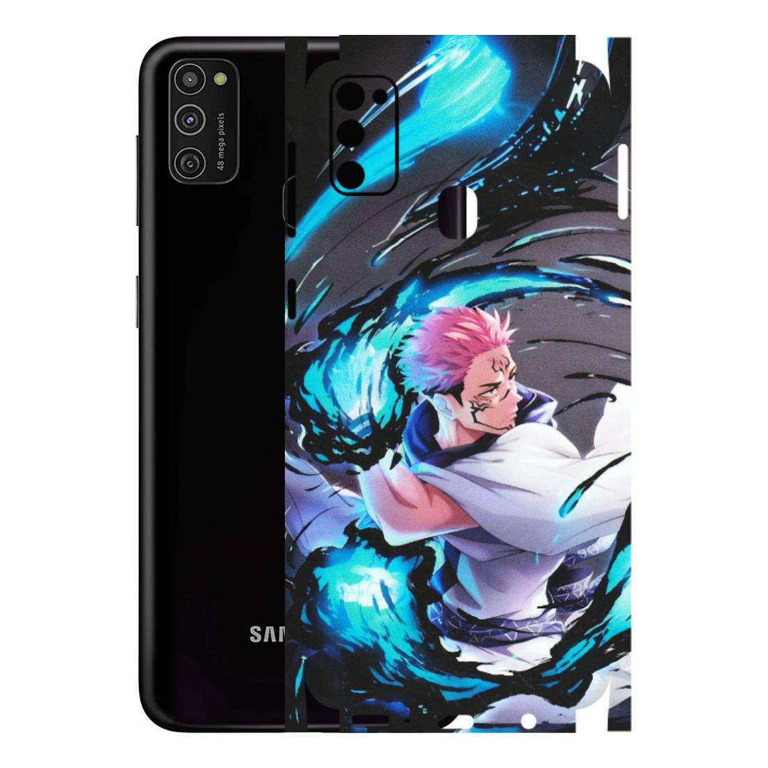 Samsung M/F/Note/Flip and C Phone Skins (All Models) - New Jujutsu Kaisen Grey Blue Anime - Matte Finish (M-127) Samsung Galaxy M21
