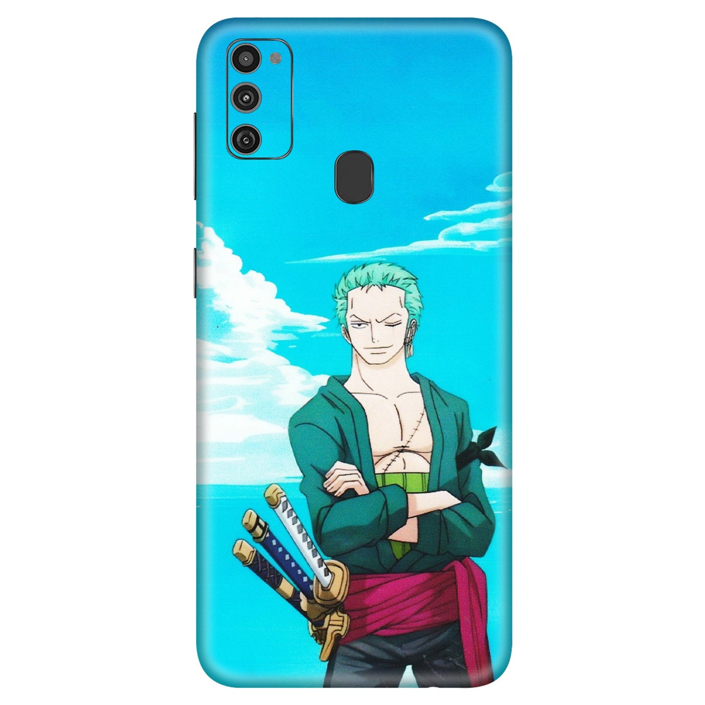 Samsung M/F/Note/Flip and C Phone Skins (All Models) - Cool Swordman Zoro Anime - Matte Finish (M-143) Samsung Galaxy M21