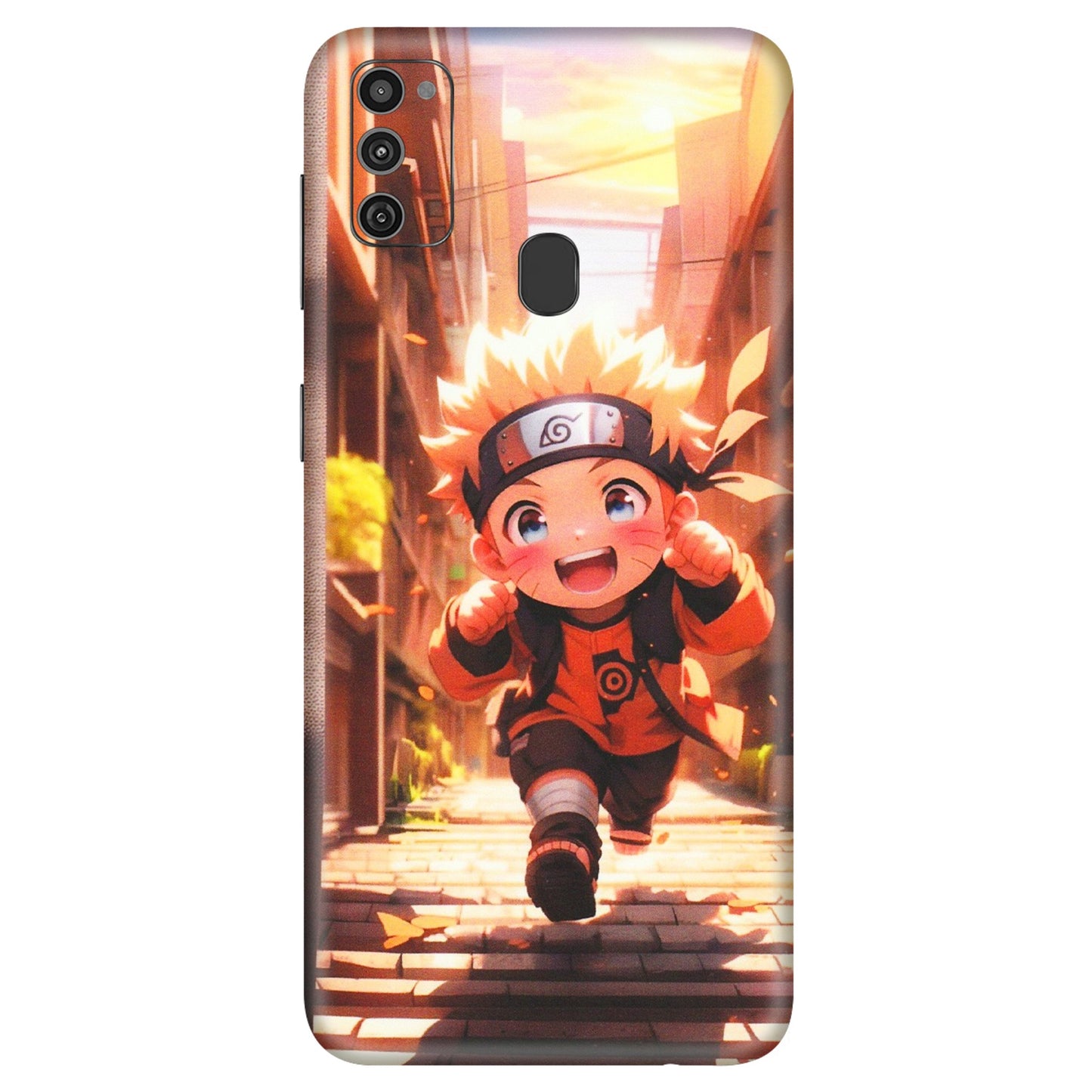 Samsung M/F/Note/Flip and C Phone Skins (All Models) - Naruto Cute Toon Running - Matte Finish (M-04) Samsung Galaxy M21