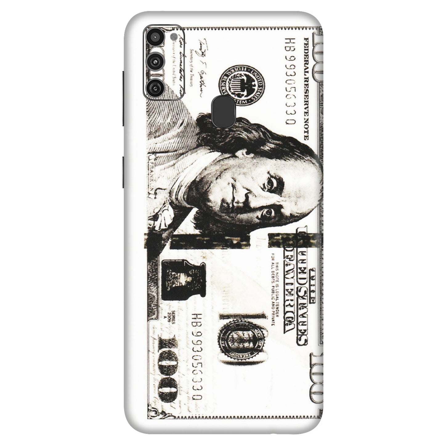 Samsung M/F/Note/Flip and C Phone Skins (All Models) - 100 Dollar Currency - Transparent Finish (T-01) Samsung Galaxy M21