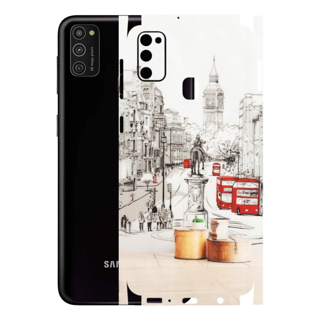 Samsung M/F/Note/Flip and C Phone Skins (All Models) - London Street - Transparent Finish (T-02) Samsung Galaxy M21