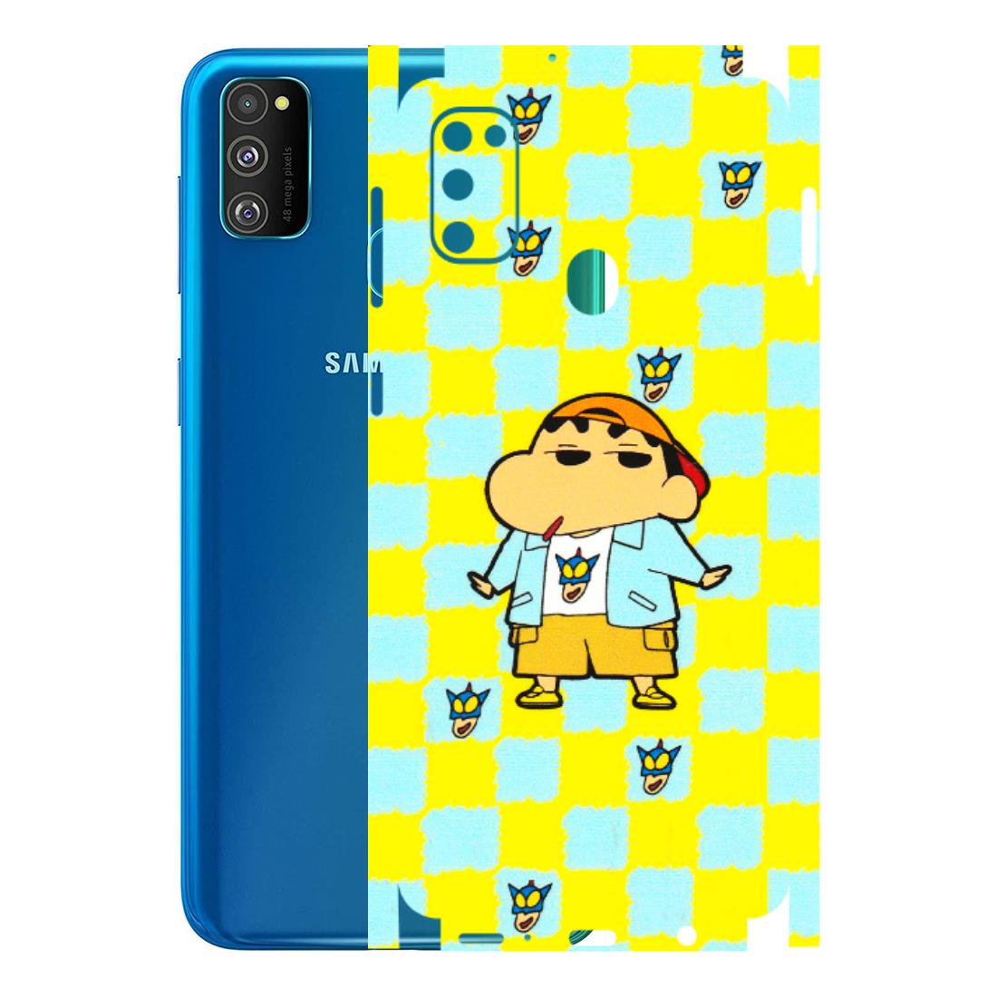 Samsung M/F/Note/Flip and C Phone Skins (All Models) - Yellow Blue Shinchan Cute - 3D Embossed Finish (L-221) Samsung Galaxy M30S