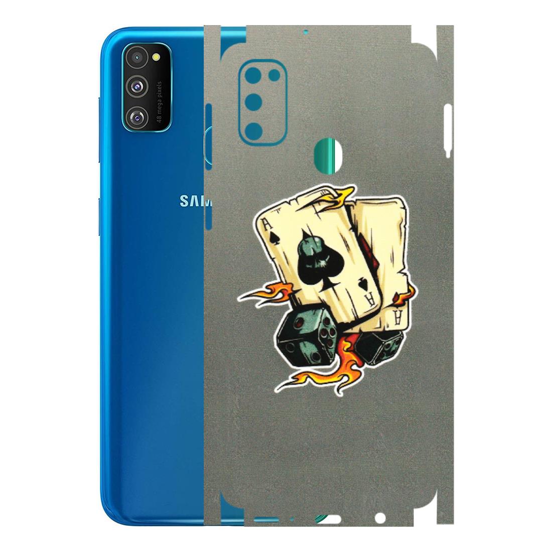 Samsung M/F/Note/Flip and C Phone Skins (All Models) - Grey Cards Of Ace - 3D Embossed Finish (L-77) Samsung Galaxy M30S