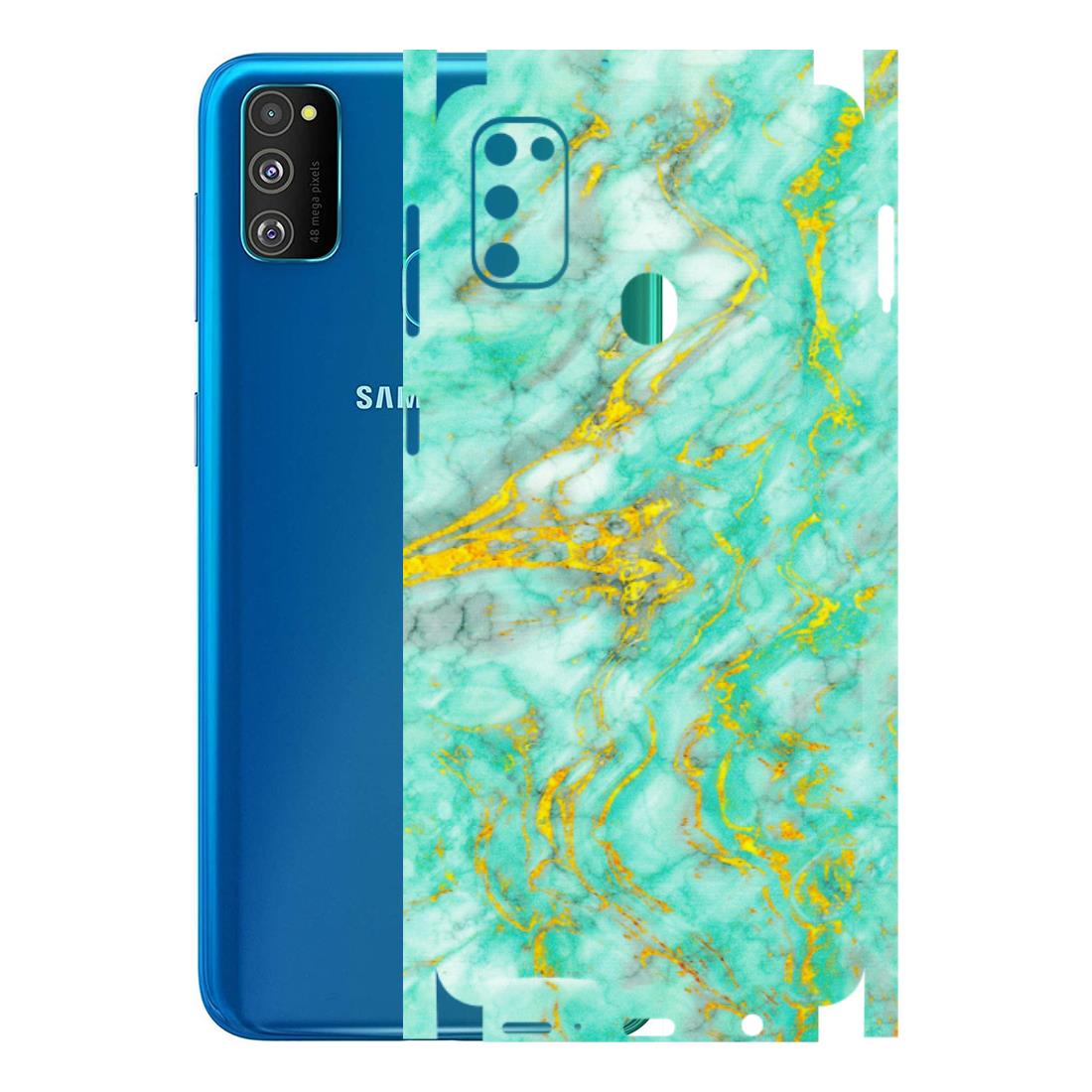 Samsung M/F/Note/Flip and C Phone Skins (All Models) - Green And Gold Marble Feel - Matte Finish (M-16) Samsung Galaxy M30S
