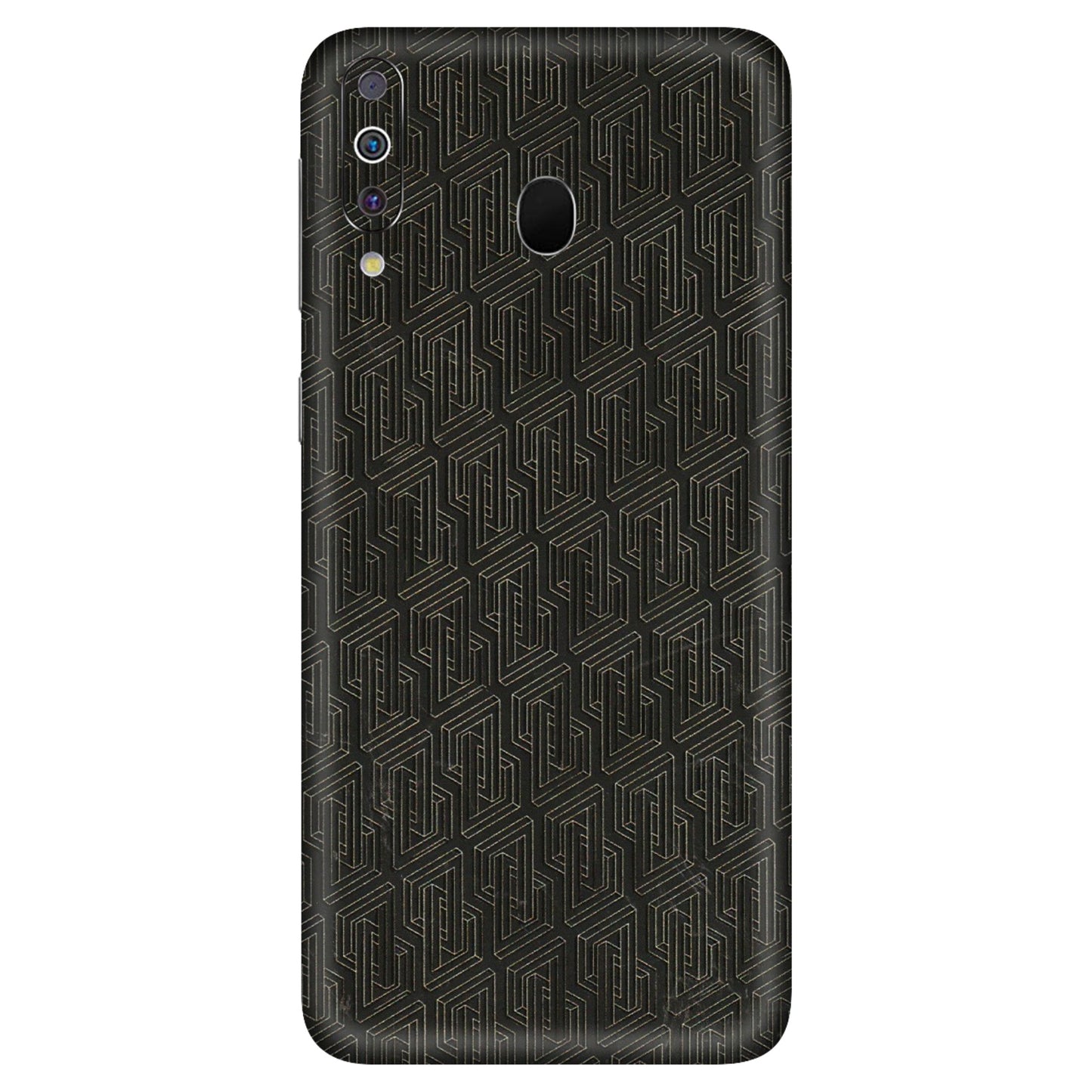 Samsung M/F/Note/Flip and C Phone Skins (All Models) - Black Abstract Pattern - 3D Embossed Finish (L-117) Samsung Galaxy M30