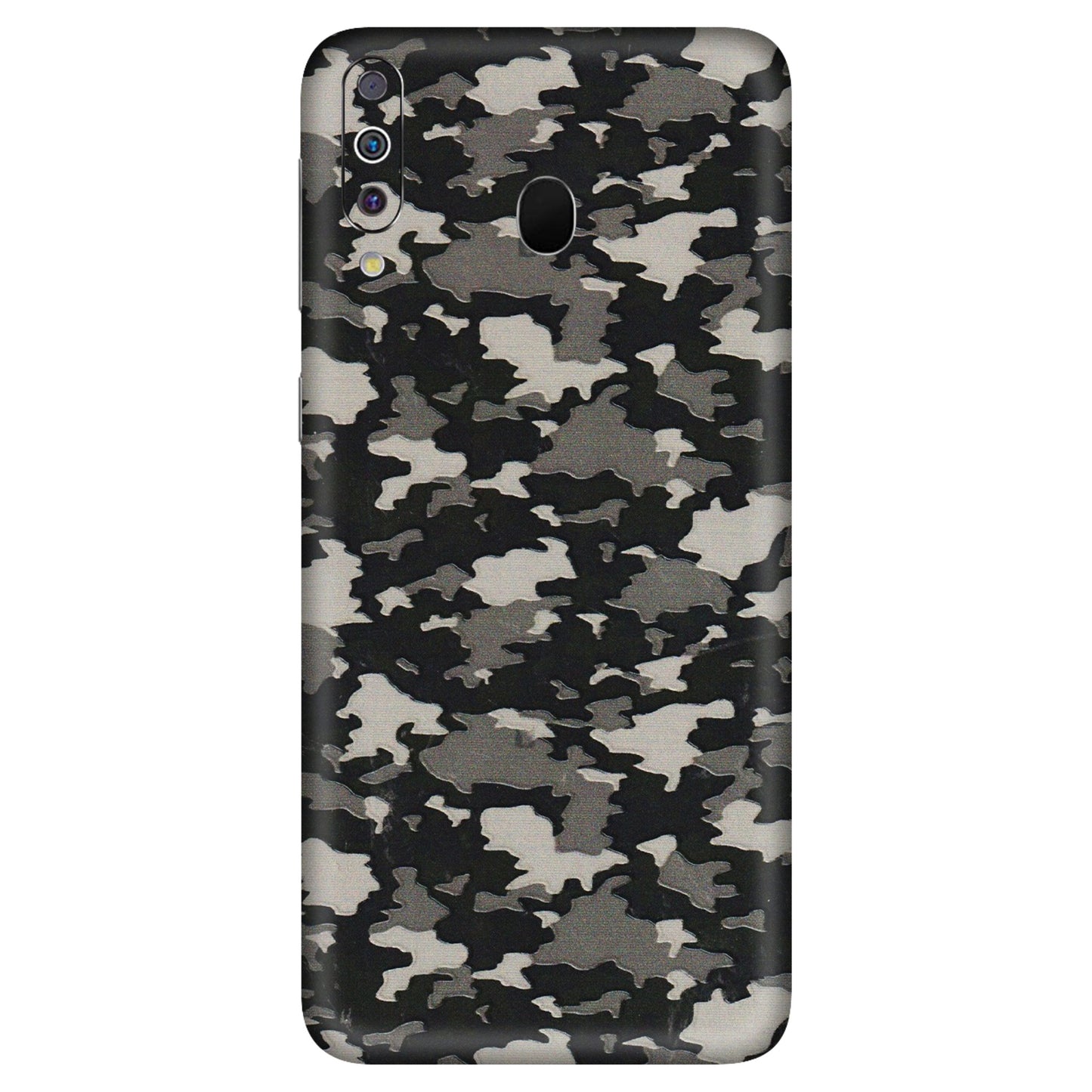 Samsung M/F/Note/Flip and C Phone Skins (All Models) - Black/Grey Camoflaunge - 3D Embossed Finish (L-142) Samsung Galaxy M30