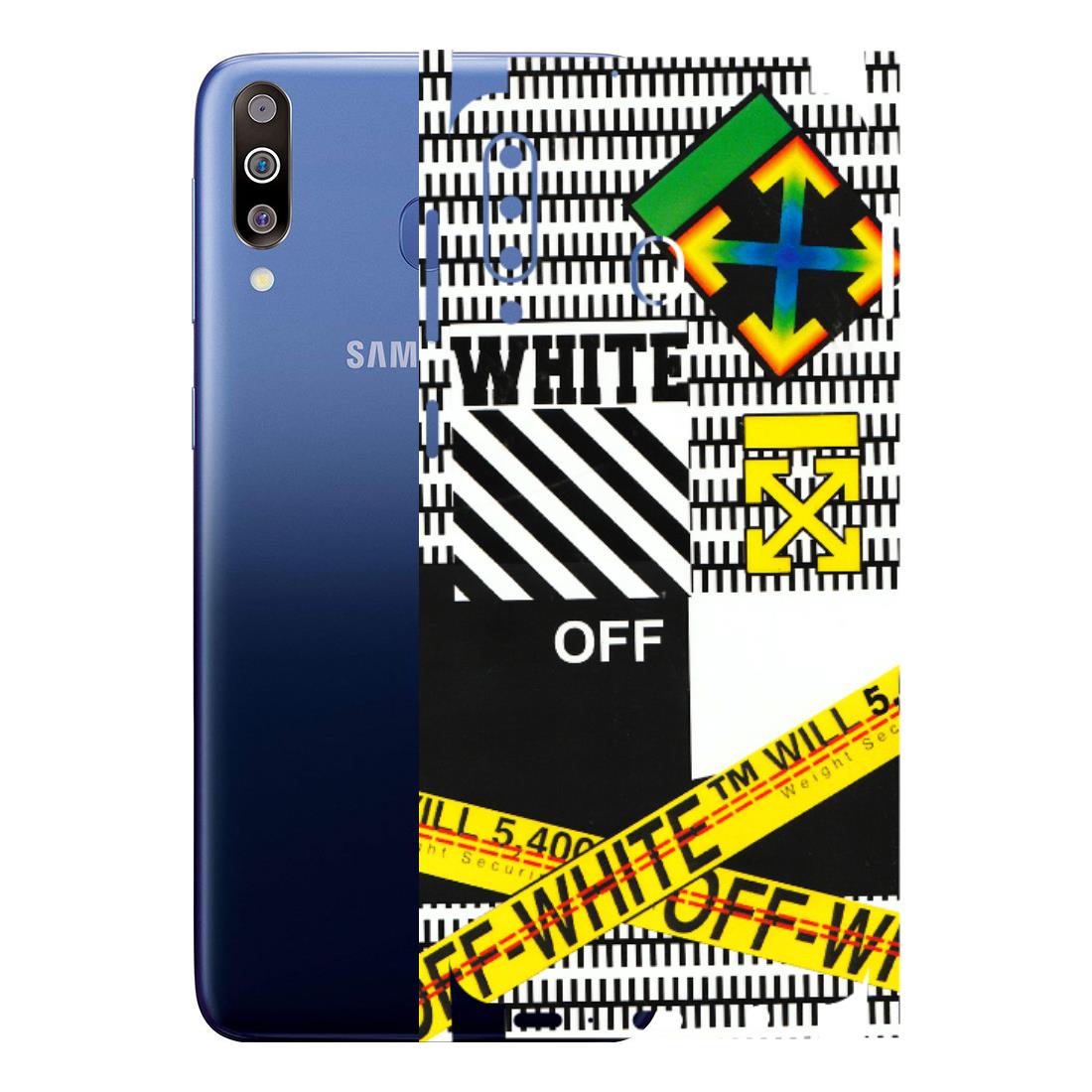 Samsung M/F/Note/Flip and C Phone Skins (All Models) - White Off Abstract - 3D Embossed Finish (L-172) Samsung Galaxy M30