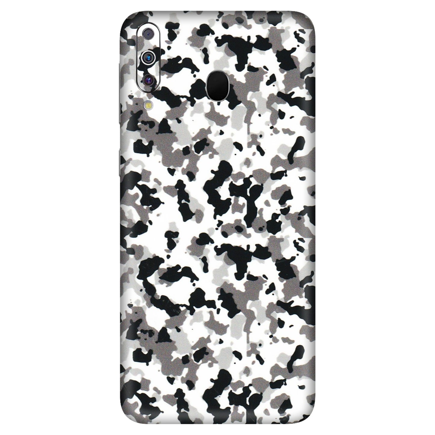 Samsung M/F/Note/Flip and C Phone Skins (All Models) - White Black Camouflage - 3D Embossed Finish (L-18) Samsung Galaxy M30