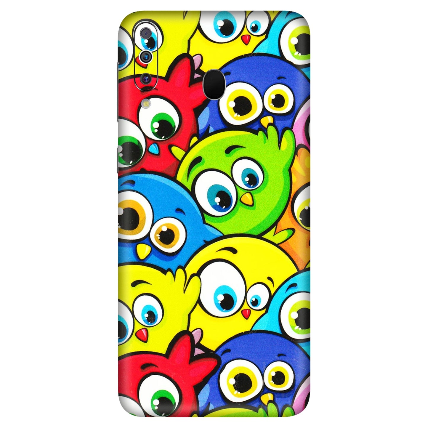 Samsung M/F/Note/Flip and C Phone Skins (All Models) - Cute Fluffy Birds - 3D Embossed Finish (L-213) Samsung Galaxy M30
