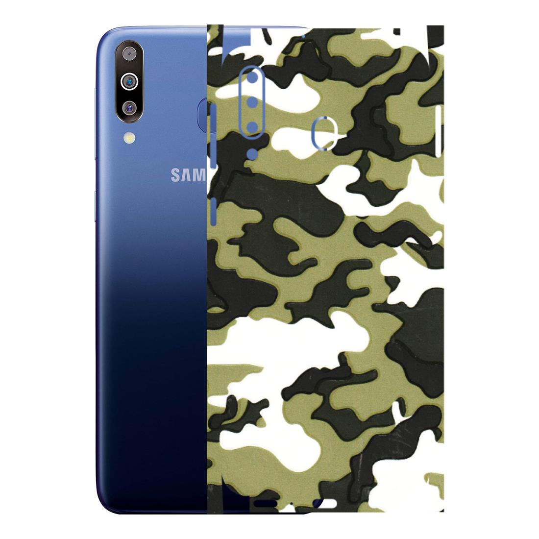 Samsung M/F/Note/Flip and C Phone Skins (All Models) - Camouflages White And Green - 3D Embossed Finish (L-243) Samsung Galaxy M30