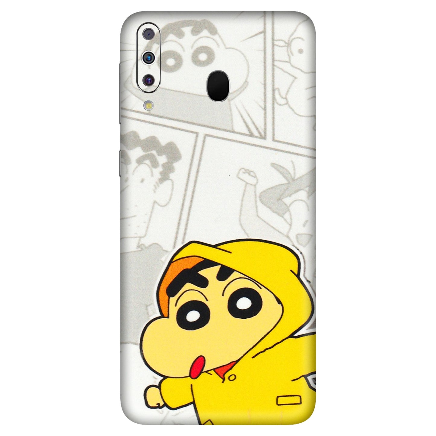 Samsung M/F/Note/Flip and C Phone Skins (All Models) - Yellow Shinchan Comic - 3D Embossed Finish (L-246) Samsung Galaxy M30
