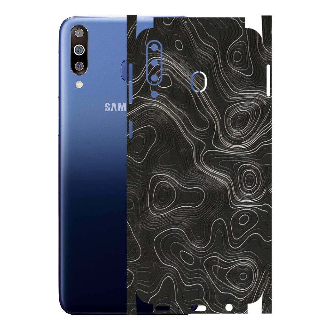 Samsung M/F/Note/Flip and C Phone Skins (All Models) - Abstract White Line Map - 3D Embossed Finish (L-269) Samsung Galaxy M30