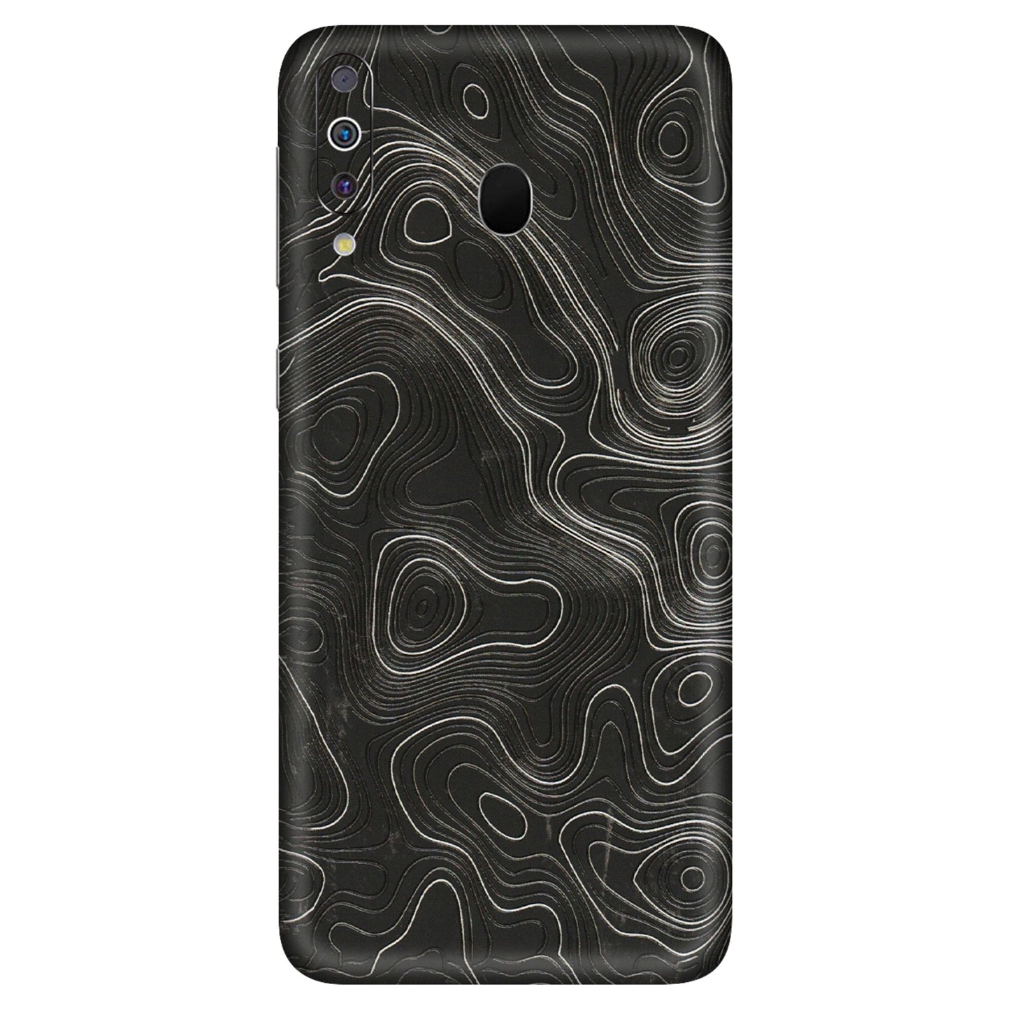 Samsung M/F/Note/Flip and C Phone Skins (All Models) - Abstract White Line Map - 3D Embossed Finish (L-269) Samsung Galaxy M30