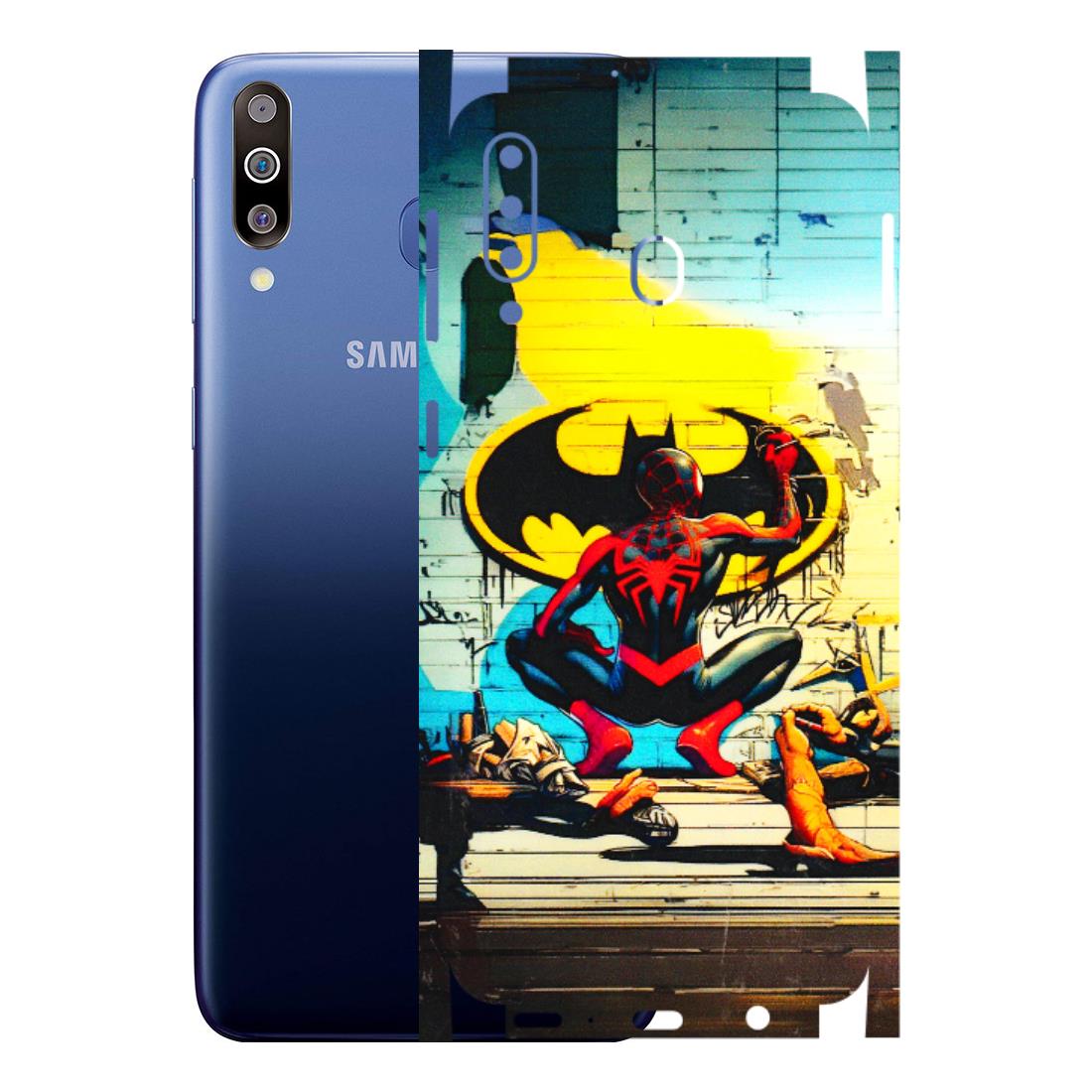 Samsung M/F/Note/Flip and C Phone Skins (All Models) - New Spiderman Bat Logo - 3D Embossed Finish (L-309) Samsung Galaxy M30