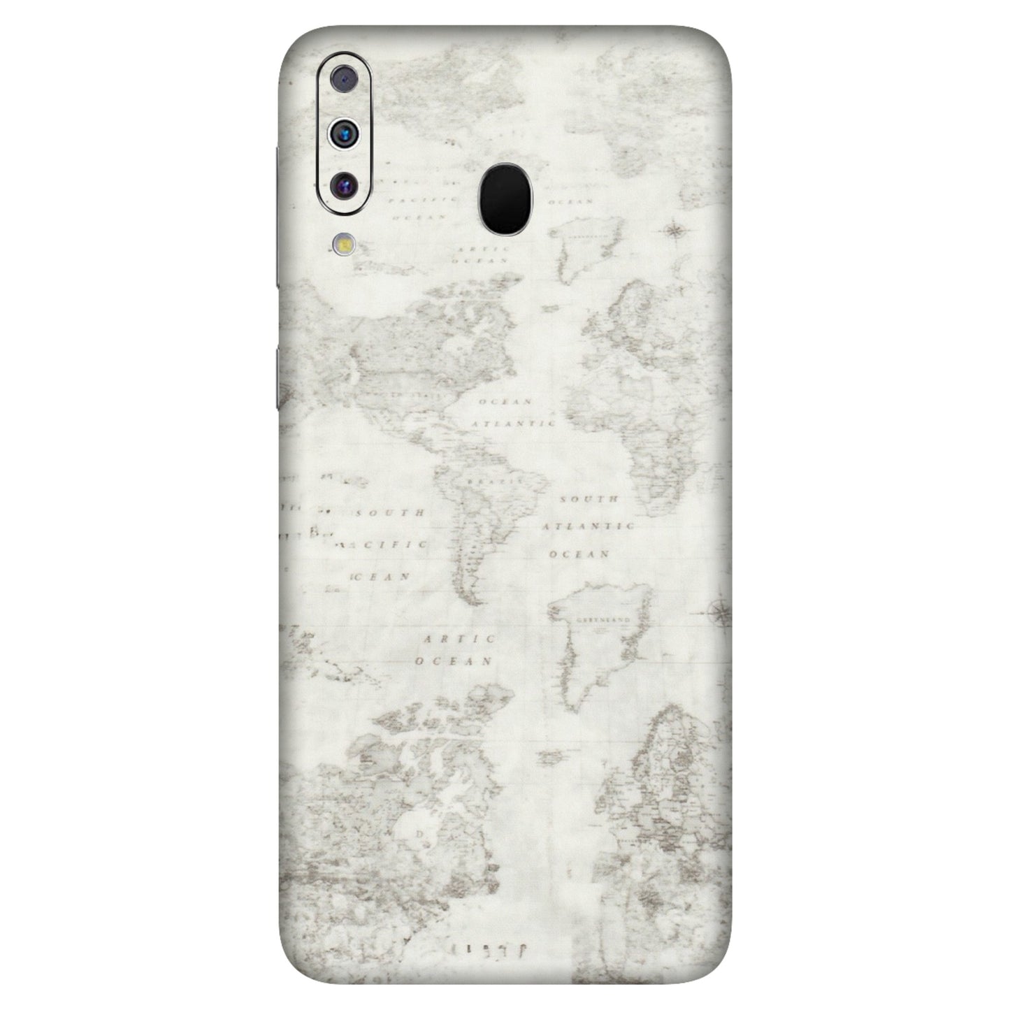 Samsung M/F/Note/Flip and C Phone Skins (All Models) - World Travel Map - Transparent Finish (T-04) Samsung Galaxy M30