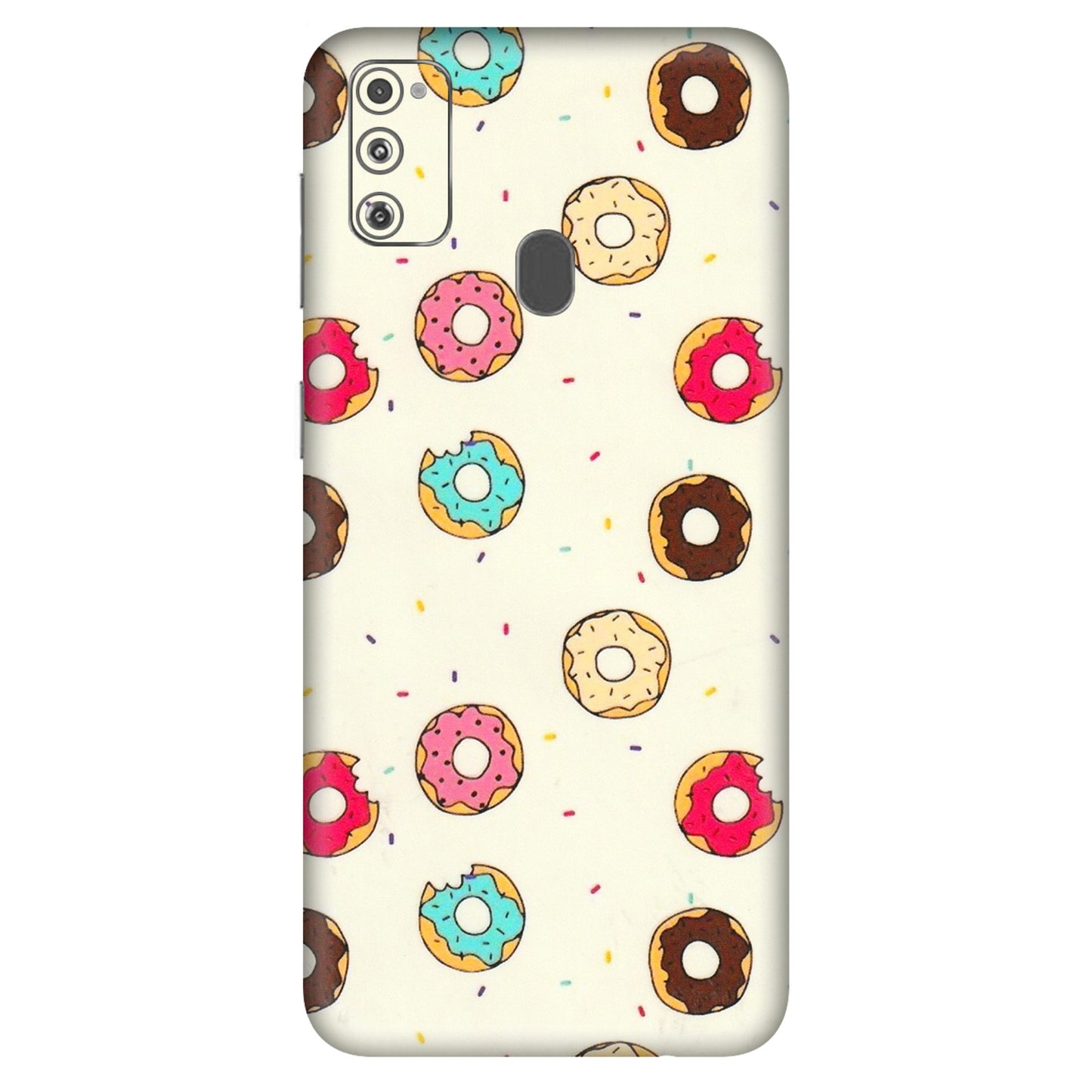 Samsung M/F/Note/Flip and C Phone Skins (All Models) - Mini Donuts Doodle Art - 3D Embossed Finish (L-122) Samsung Galaxy M30S