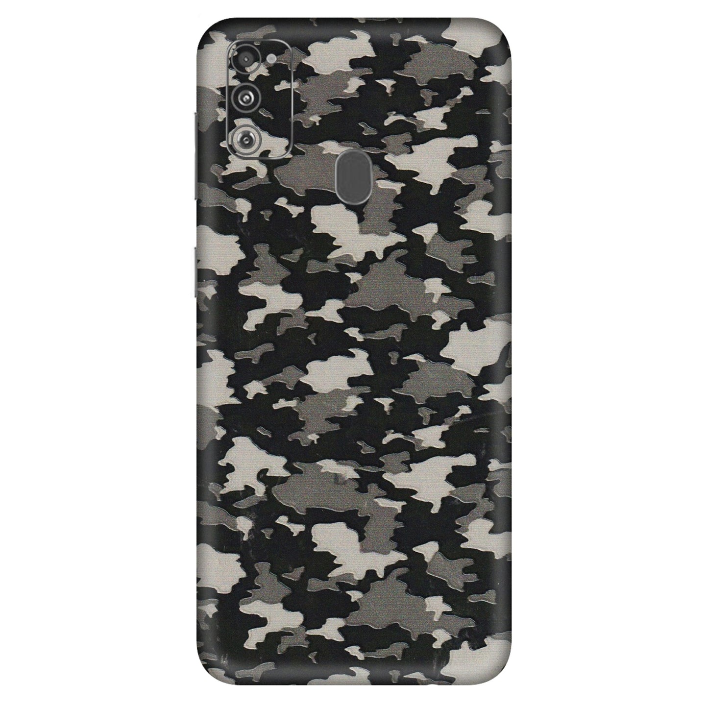 Samsung M/F/Note/Flip and C Phone Skins (All Models) - Black/Grey Camoflaunge - 3D Embossed Finish (L-142) Samsung Galaxy M30S