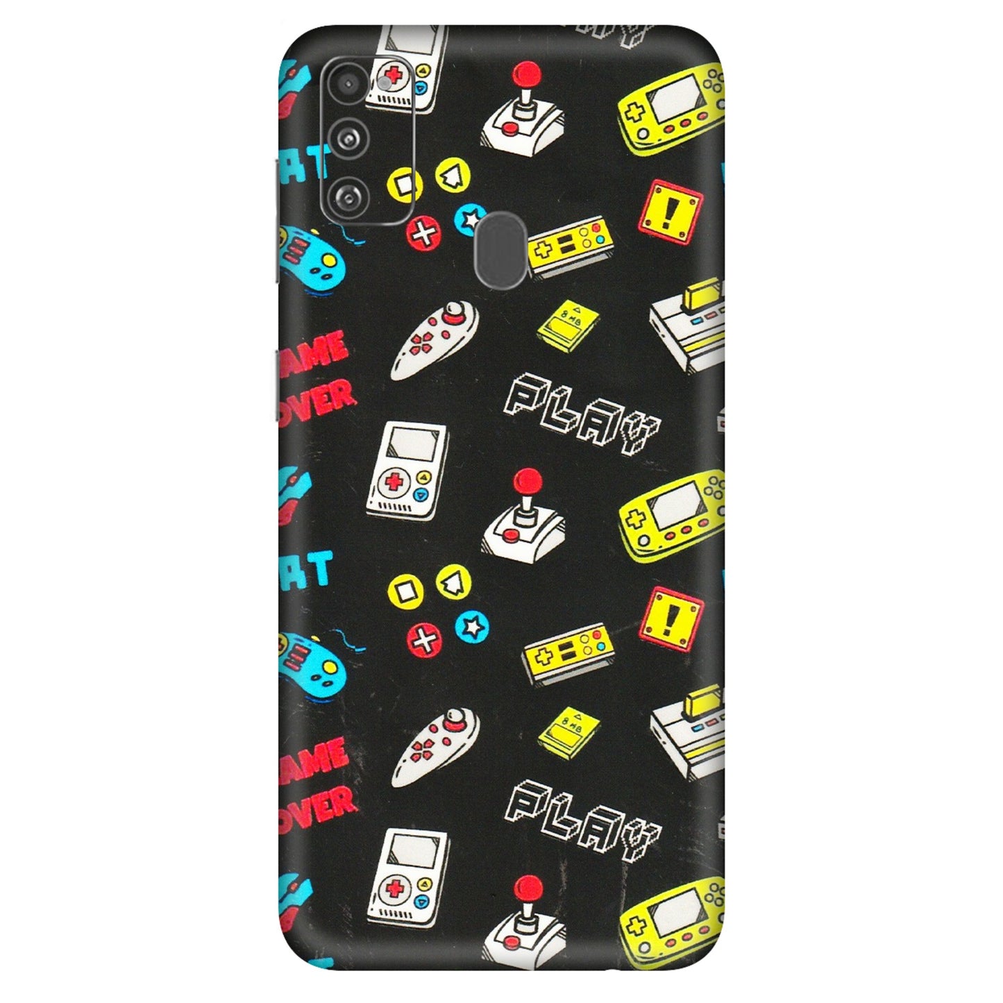 Samsung M/F/Note/Flip and C Phone Skins (All Models) - Gaming Doodles - 3D Embossed Finish (L-224) Samsung Galaxy M30S