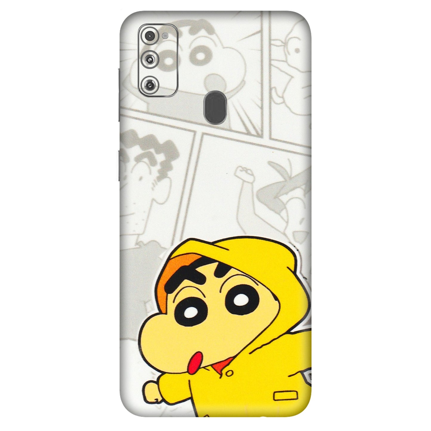 Samsung M/F/Note/Flip and C Phone Skins (All Models) - Yellow Shinchan Comic - 3D Embossed Finish (L-246) Samsung Galaxy M30S