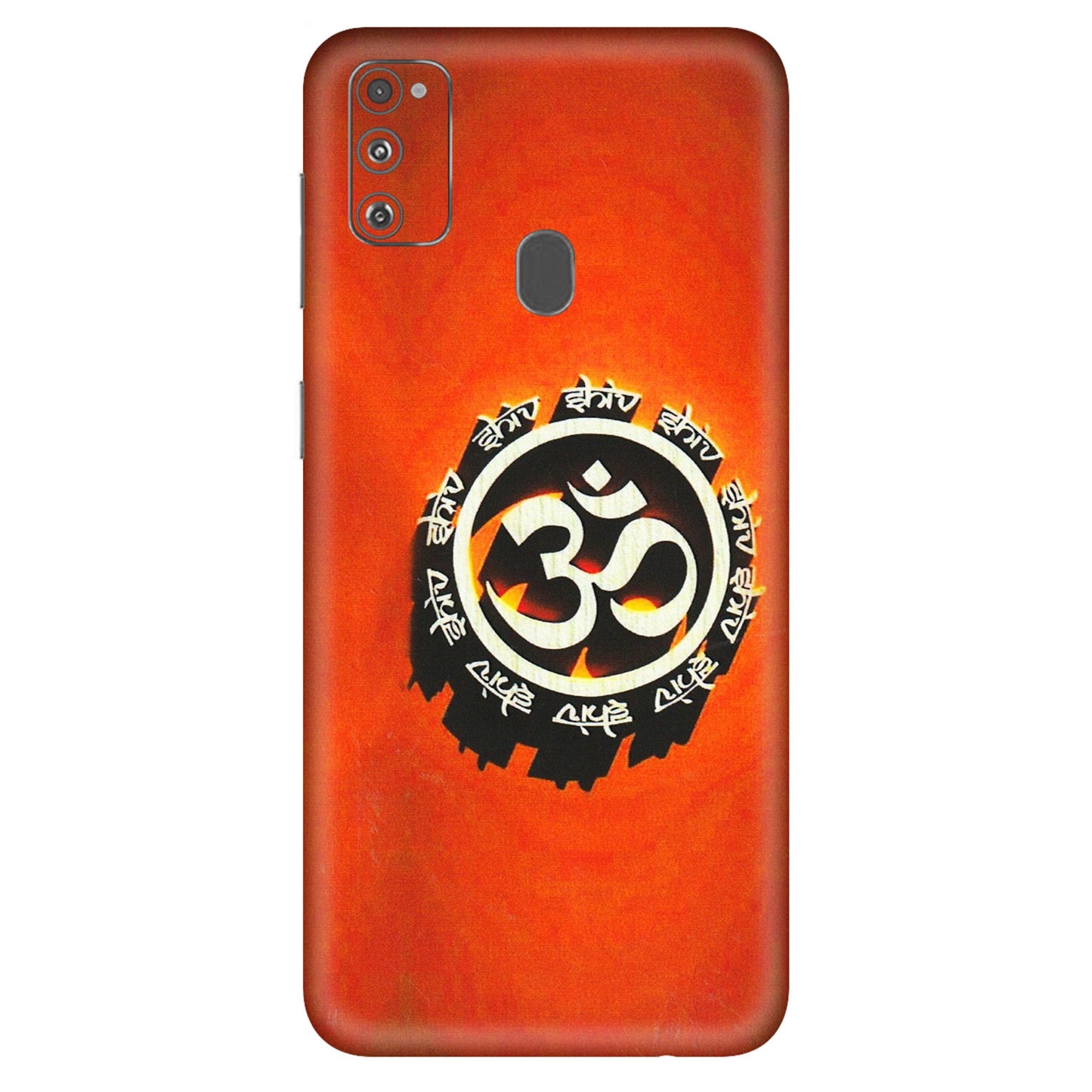 Samsung M/F/Note/Flip and C Phone Skins (All Models) - Aum Shiv Orange - 3D Embossed Finish (L-32) Samsung Galaxy M30S