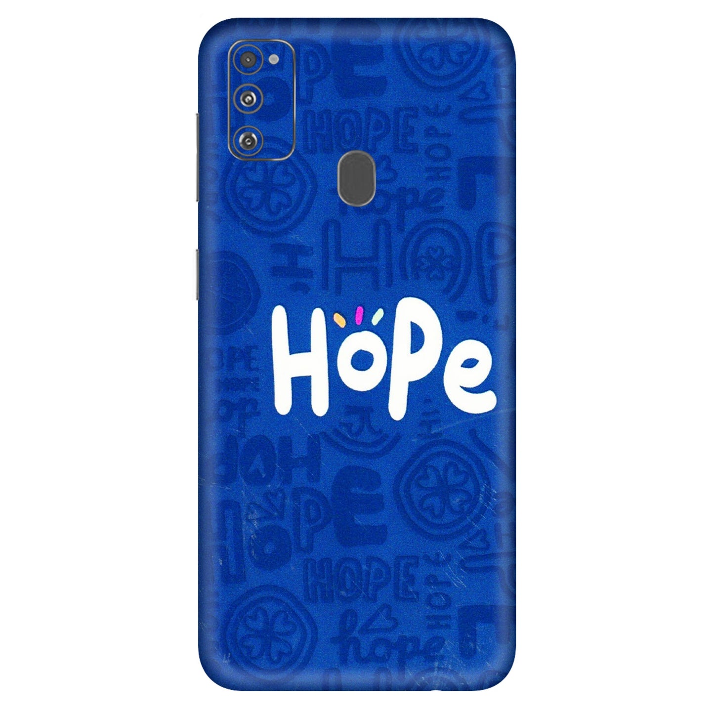 Samsung M/F/Note/Flip and C Phone Skins (All Models) - Hope Doodles Blue - 3D Embossed Finish (L-43) Samsung Galaxy M30S