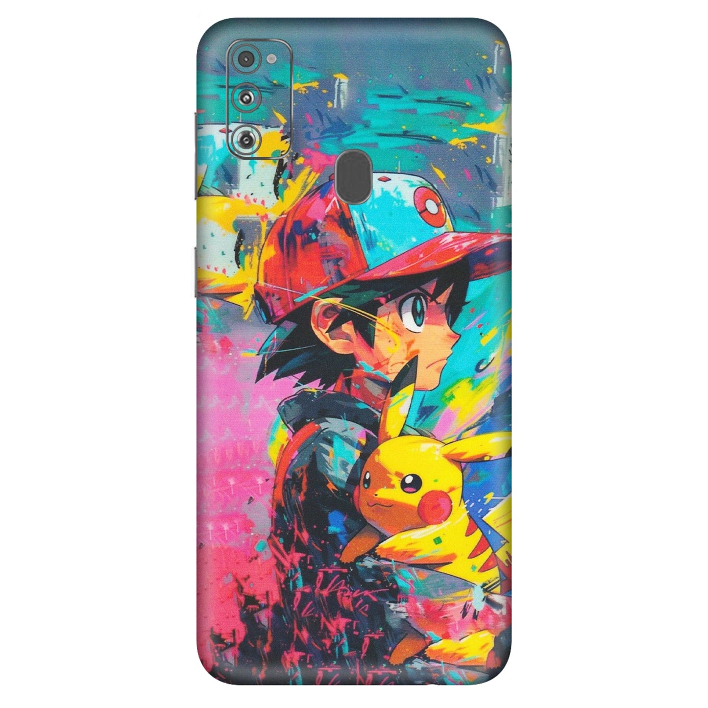 Samsung M/F/Note/Flip and C Phone Skins (All Models) - Ash & Pikachu - Matte Finish (M-26) Samsung Galaxy M30S