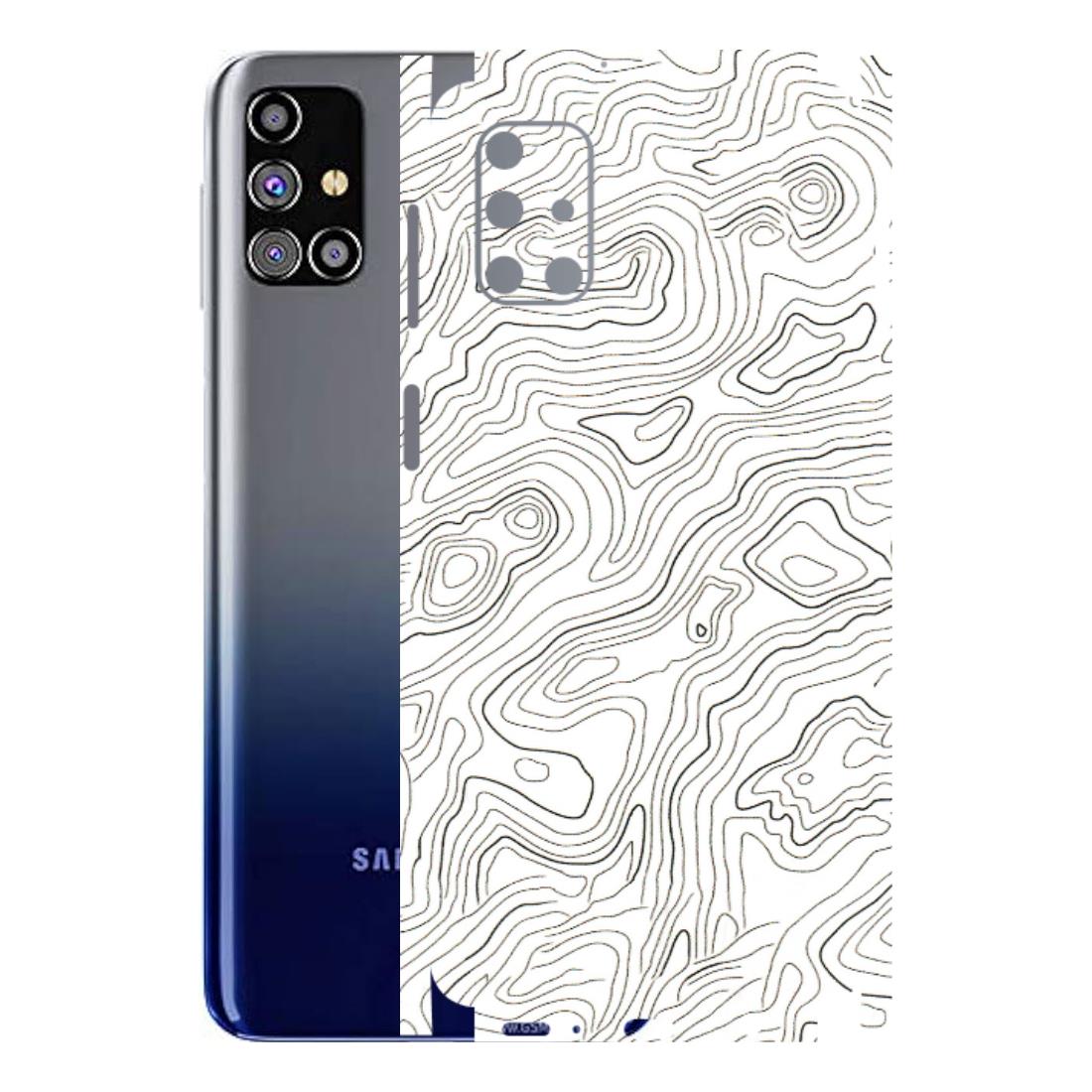Samsung M/F/Note/Flip and C Phone Skins (All Models) - White Black Swirls - 3D Embossed Finish (L-219) Samsung Galaxy M31s
