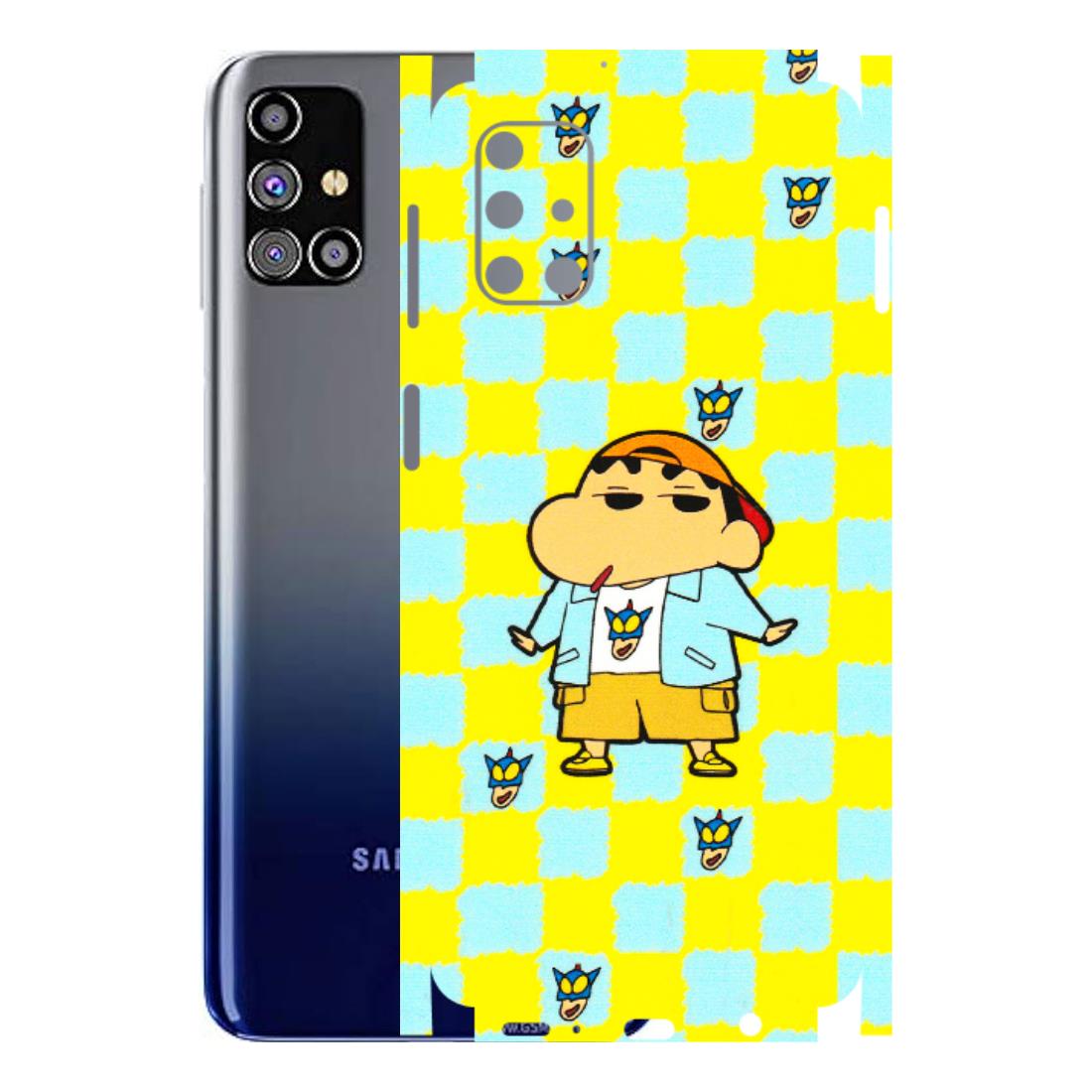 Samsung M/F/Note/Flip and C Phone Skins (All Models) - Yellow Blue Shinchan Cute - 3D Embossed Finish (L-221) Samsung Galaxy M31s