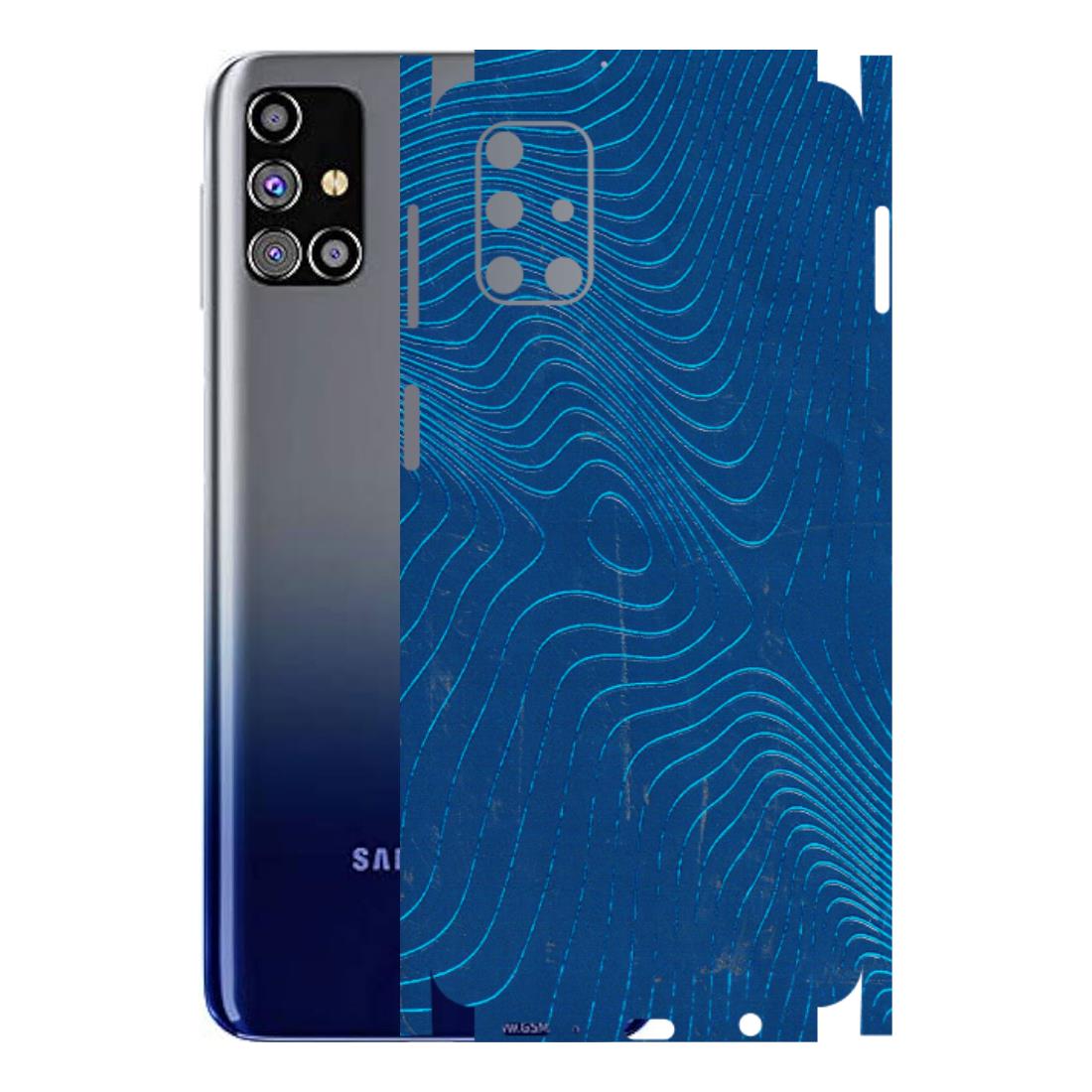 Samsung M/F/Note/Flip and C Phone Skins (All Models) - Abstract Blue Line Map - 3D Embossed Finish (L-272) Samsung Galaxy M31s