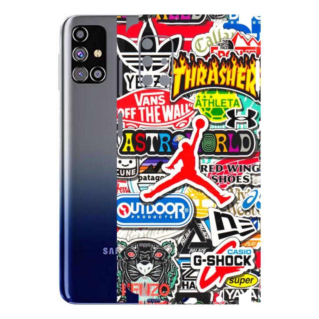 Samsung M/F/Note/Flip and C Phone Skins (All Models) - Multi Brands Sticker Graffiti - 3D Embossed Finish (L-37) Samsung Galaxy M31s