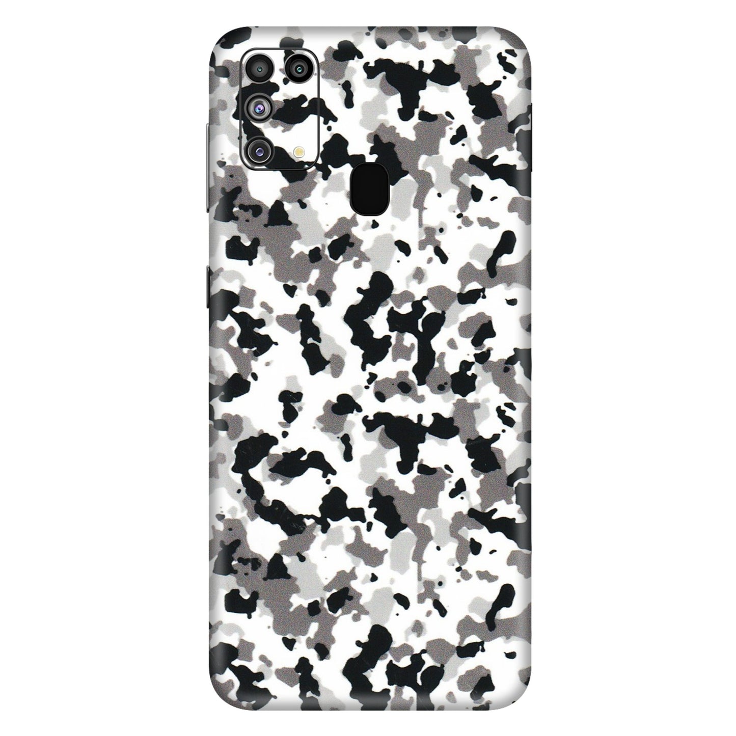 Samsung M/F/Note/Flip and C Phone Skins (All Models) - White Black Camouflage - 3D Embossed Finish (L-18) Samsung Galaxy M31