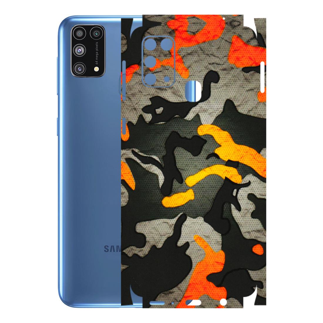 Samsung M/F/Note/Flip and C Phone Skins (All Models) - Orange Camouflage - 3D Embossed Finish (L-204) Samsung Galaxy M31