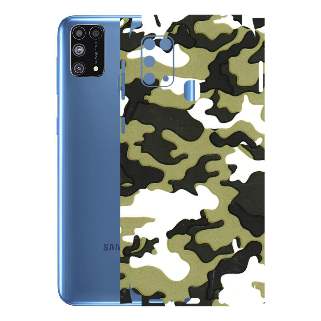 Samsung M/F/Note/Flip and C Phone Skins (All Models) - Camouflages White And Green - 3D Embossed Finish (L-243) Samsung Galaxy M31