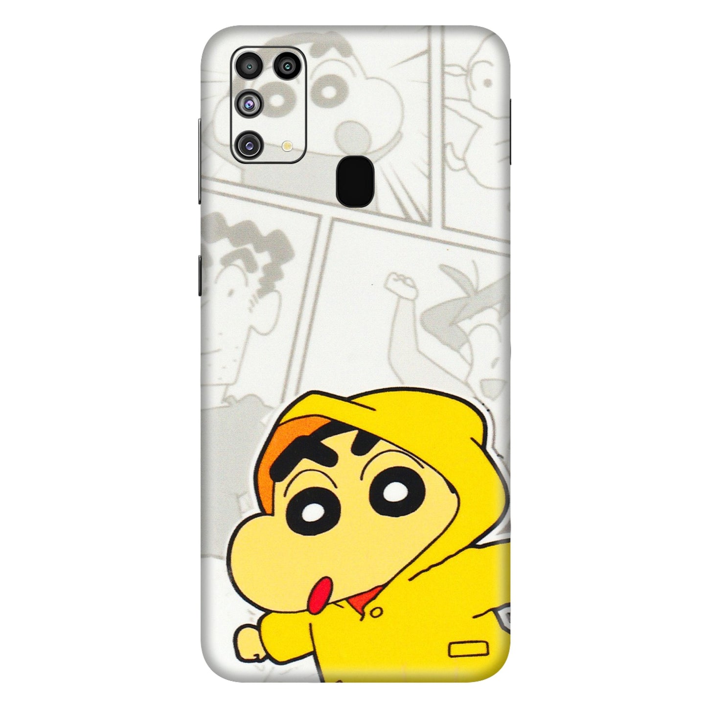 Samsung M/F/Note/Flip and C Phone Skins (All Models) - Yellow Shinchan Comic - 3D Embossed Finish (L-246) Samsung Galaxy M31