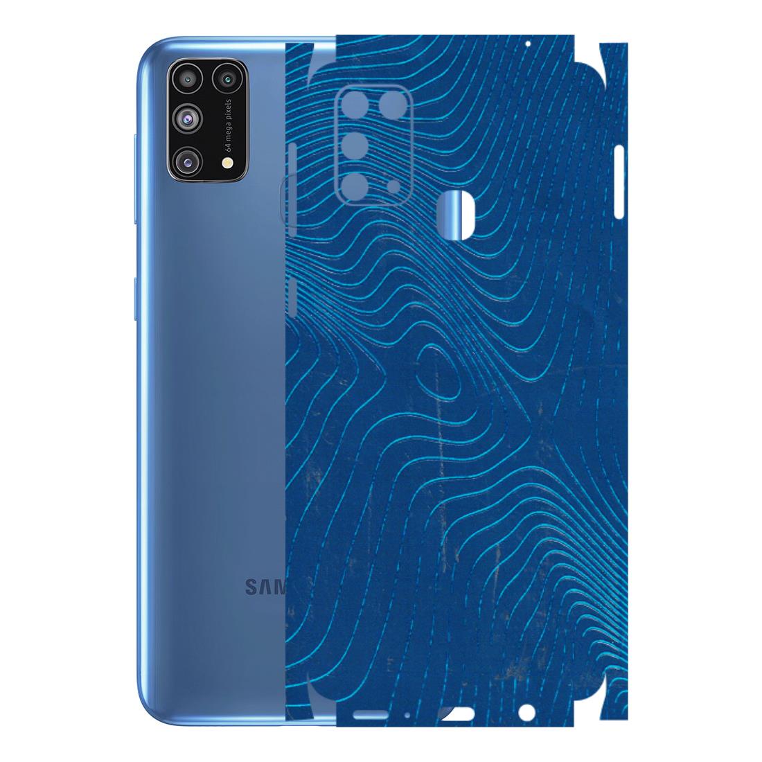 Samsung M/F/Note/Flip and C Phone Skins (All Models) - Abstract Blue Line Map - 3D Embossed Finish (L-272) Samsung Galaxy M31