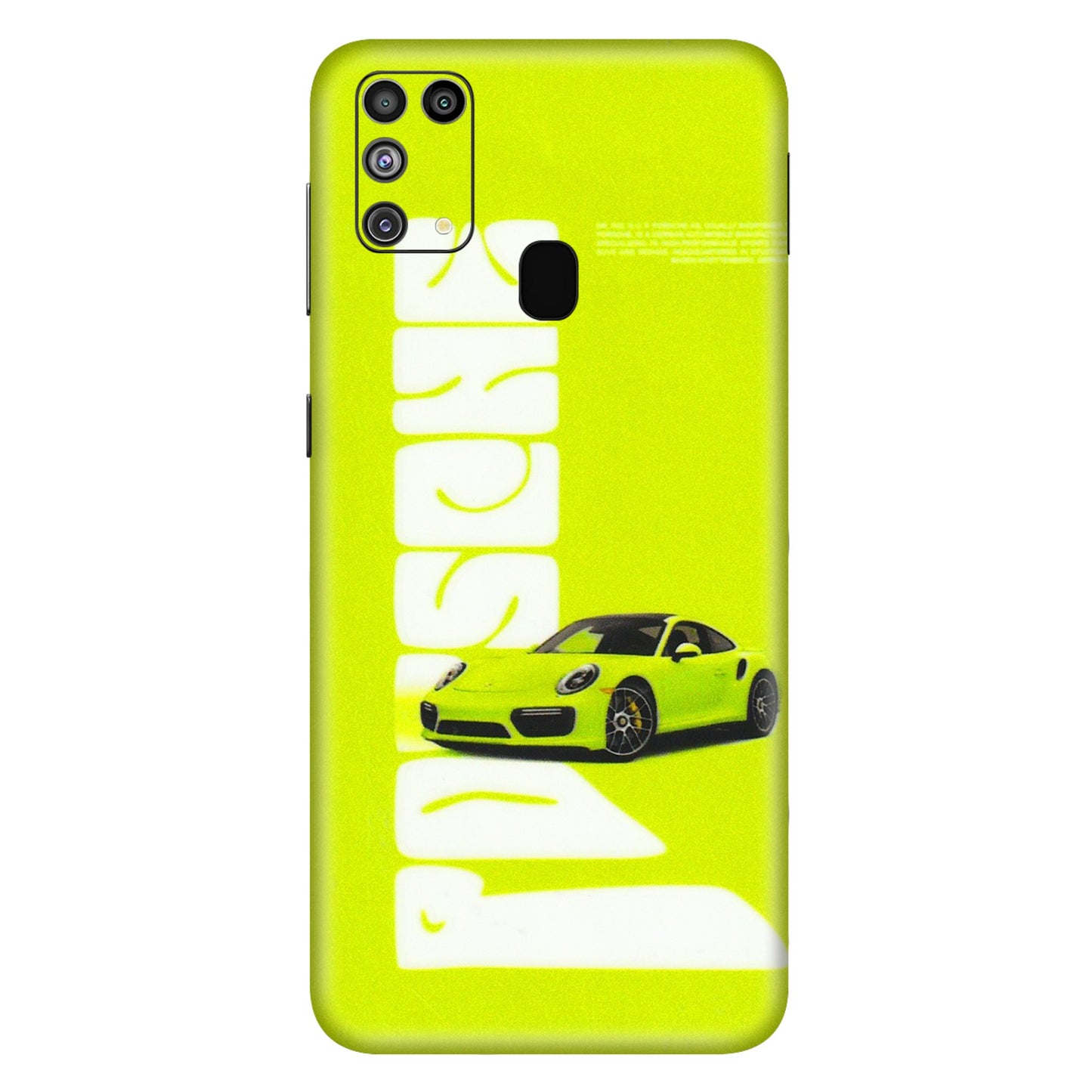 Samsung M/F/Note/Flip and C Phone Skins (All Models) - Lime Green Porche - 3D Embossed Finish (L-30) Samsung Galaxy M31