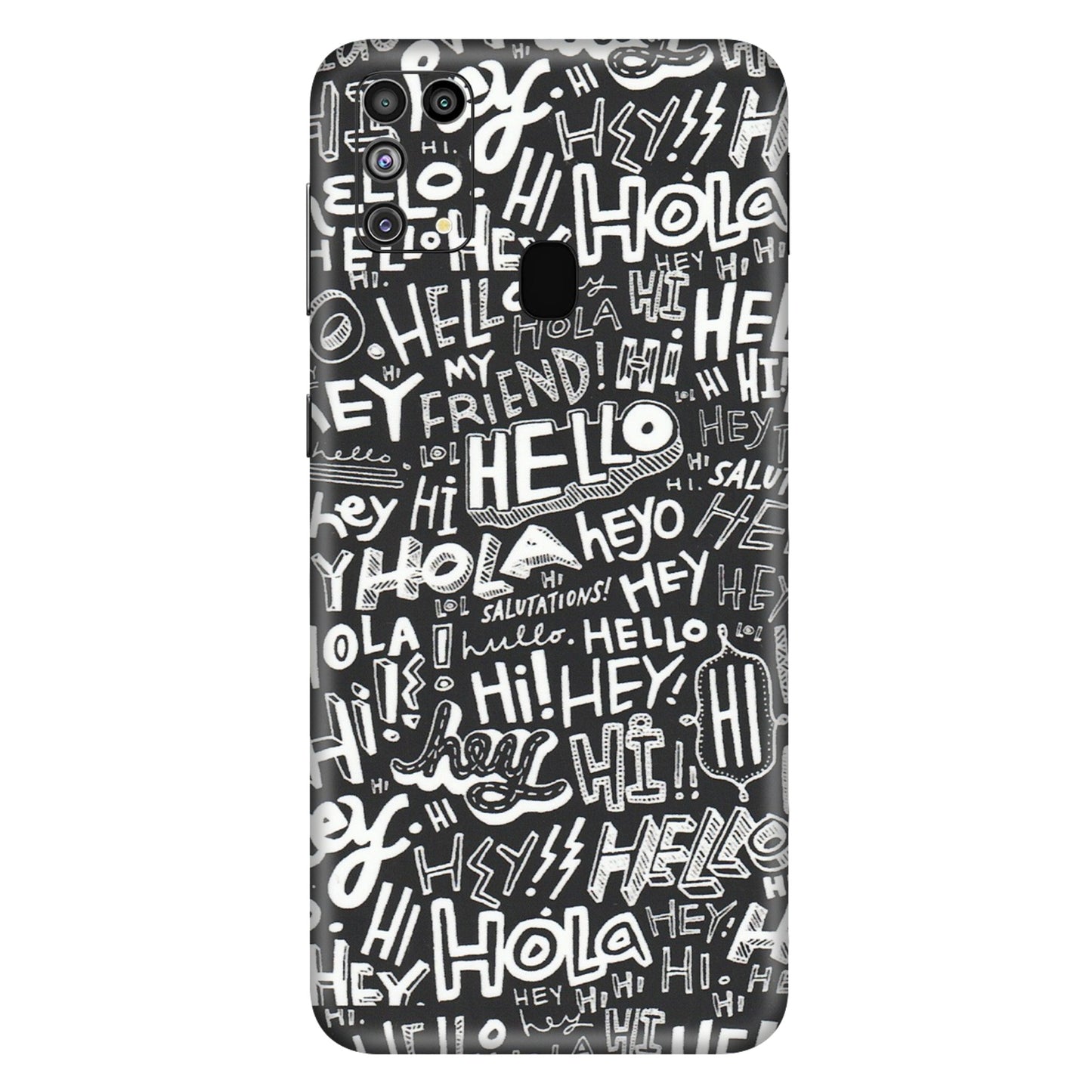 Samsung M/F/Note/Flip and C Phone Skins (All Models) - Hi Hello Doodles - Matte Finish (M-25) Samsung Galaxy M31