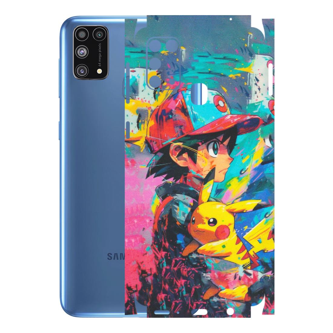 Samsung M/F/Note/Flip and C Phone Skins (All Models) - Ash & Pikachu - Matte Finish (M-26) Samsung Galaxy M31