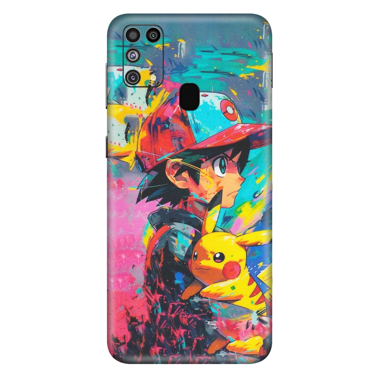 Samsung M/F/Note/Flip and C Phone Skins (All Models) - Ash & Pikachu - Matte Finish (M-26) Samsung Galaxy M31