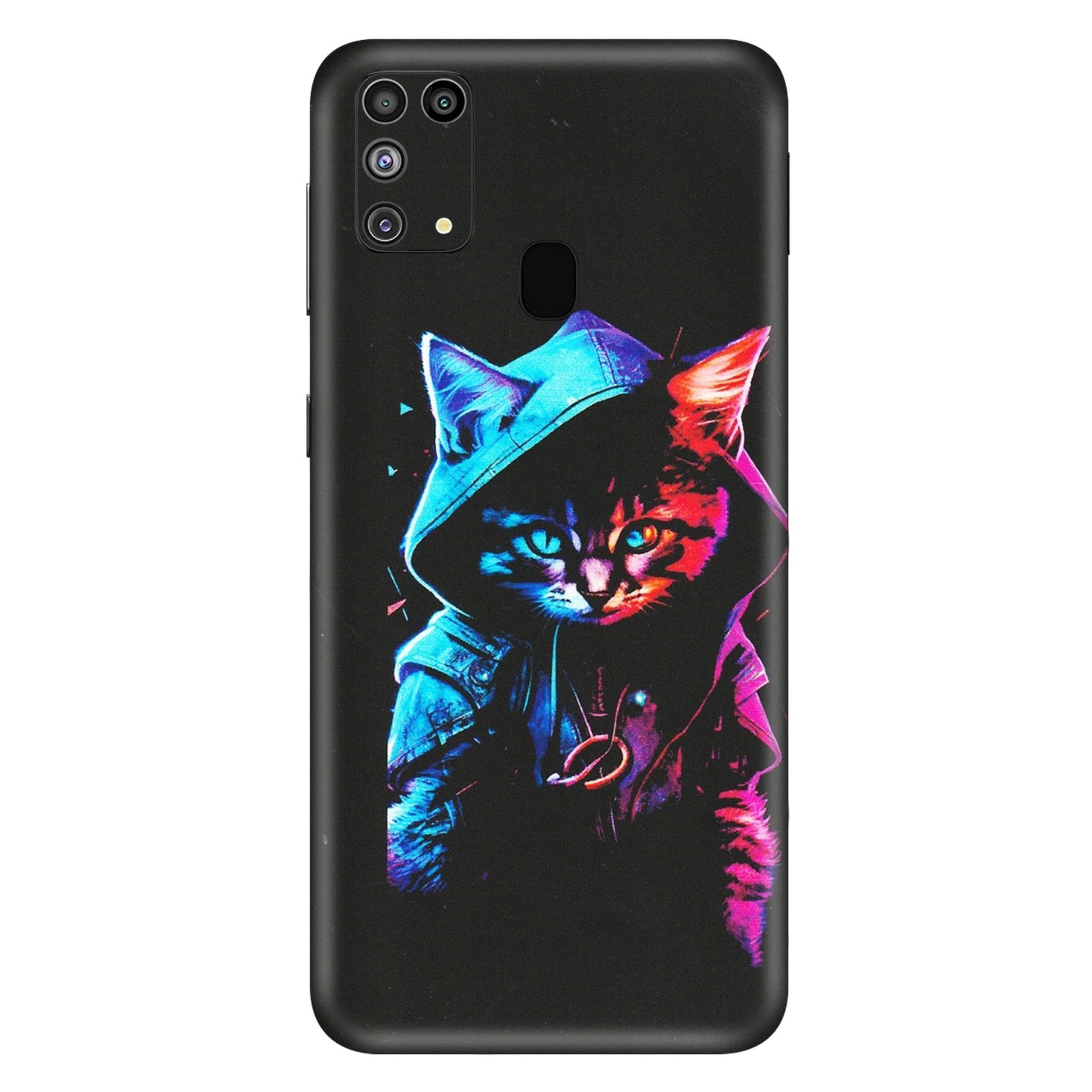 Samsung M/F/Note/Flip and C Phone Skins (All Models) - Cyberpunk Cat - Matte Finish (M-45) Samsung Galaxy M31