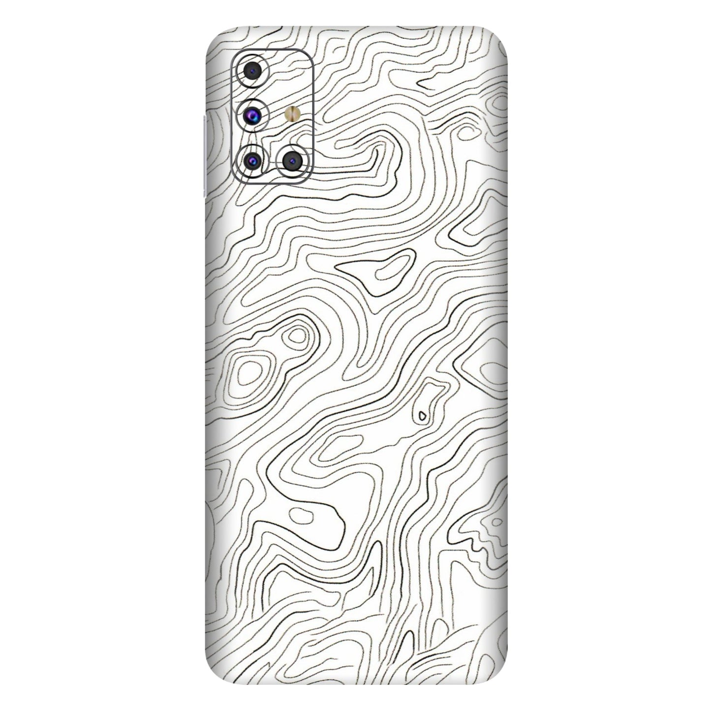 Samsung M/F/Note/Flip and C Phone Skins (All Models) - White Black Swirls - 3D Embossed Finish (L-219) Samsung Galaxy M31s