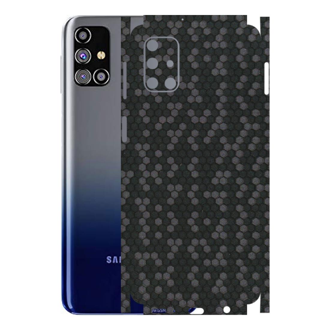 Samsung M/F/Note/Flip and C Phone Skins (All Models) - Black Grey Honeycomb Sober - 3D Embossed Finish (L-85) Samsung Galaxy M31s