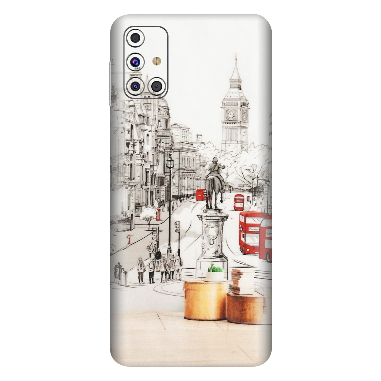 Samsung M/F/Note/Flip and C Phone Skins (All Models) - London Street - Transparent Finish (T-02) Samsung Galaxy M31s