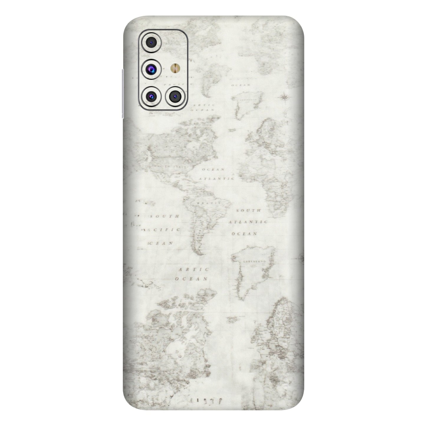Samsung M/F/Note/Flip and C Phone Skins (All Models) - World Travel Map - Transparent Finish (T-04) Samsung Galaxy M31s